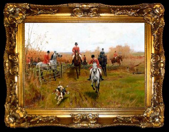framed  unknow artist Classical hunting fox, Equestrian and Beautiful Horses, 110., ta009-2